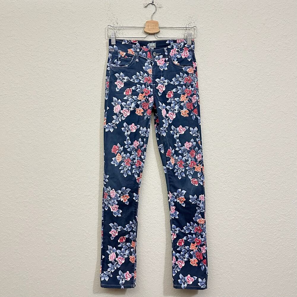 CITIZENS OF HUMANITY Mandy Jeans Floral High Rise Retro Slim Roll Up